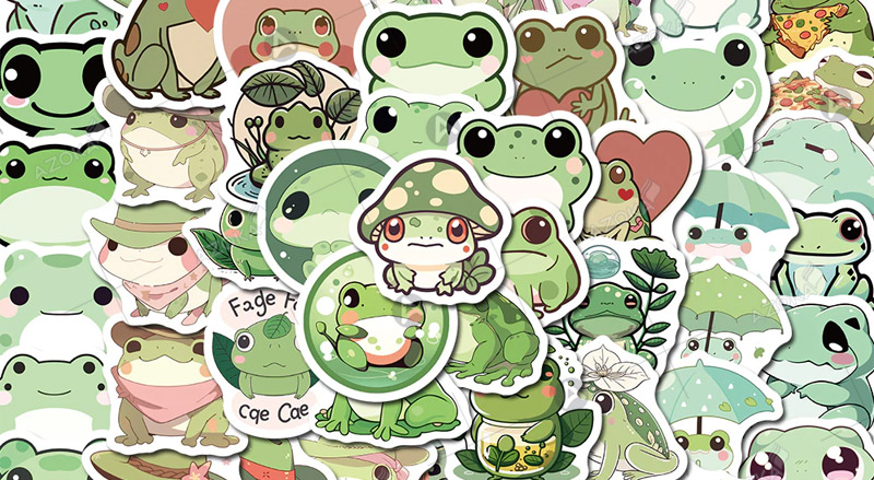 Mẫu sticker ếch xanh