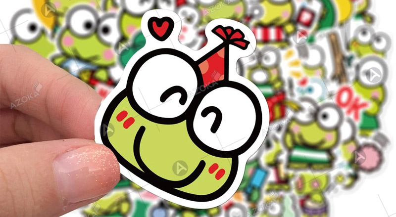 Mẫu sticker ếch xanh