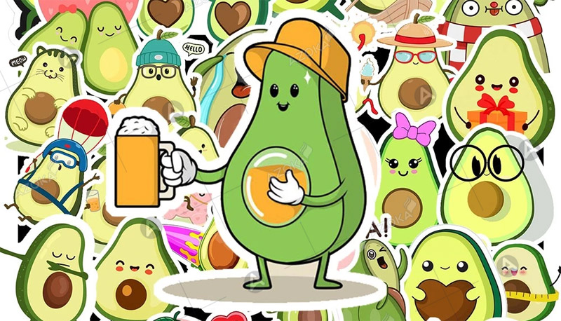 Mẫu sticker quả bơ