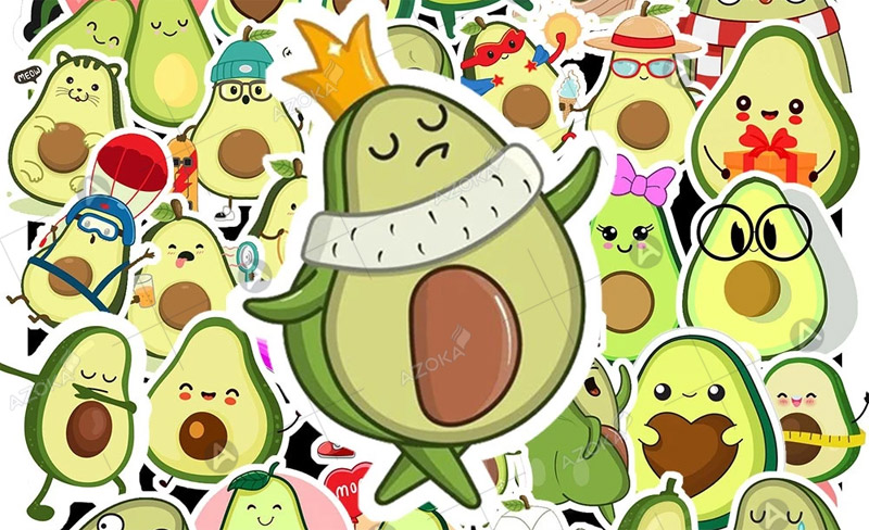 Mẫu sticker quả bơ