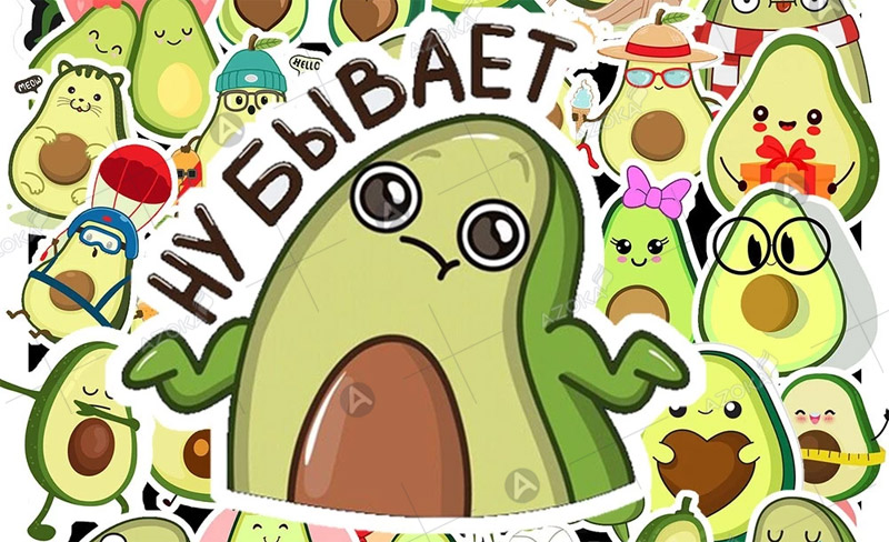 Mẫu sticker quả bơ