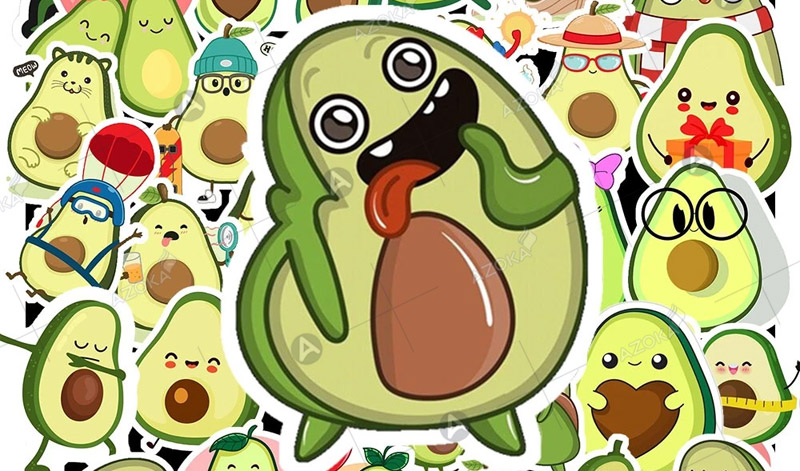 Mẫu sticker quả bơ