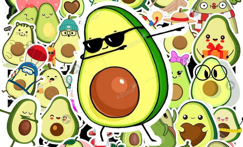Mẫu sticker quả bơ