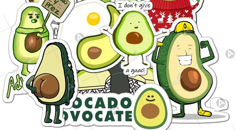 Mẫu sticker quả bơ