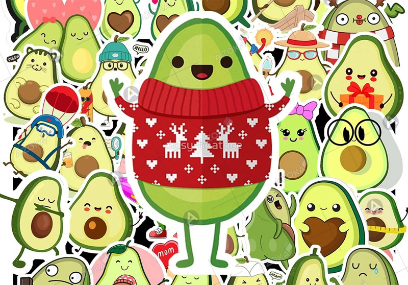 Mẫu sticker quả bơ