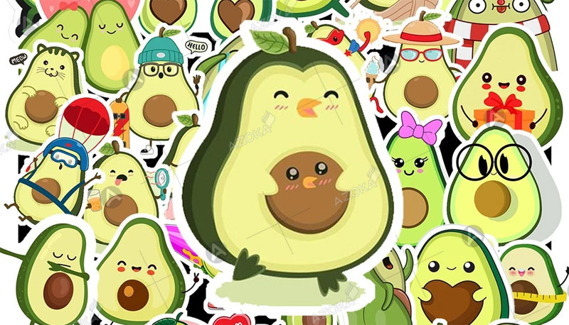 Mẫu sticker quả bơ