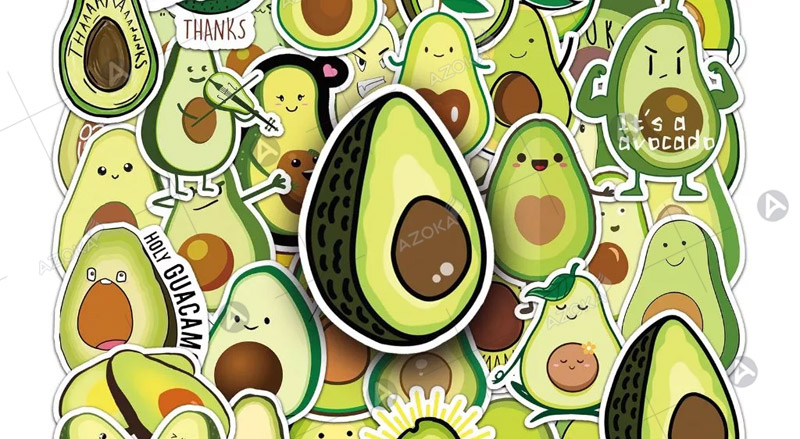 Mẫu sticker quả bơ