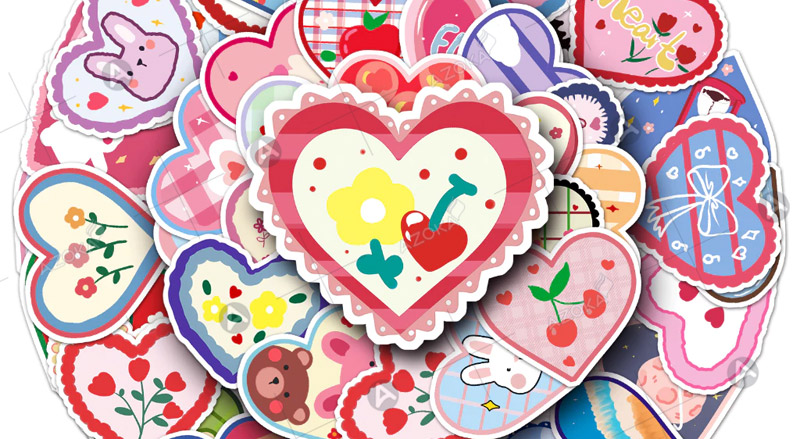 Mẫu sticker hình trái tim