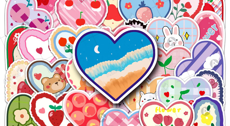 Mẫu sticker hình trái tim