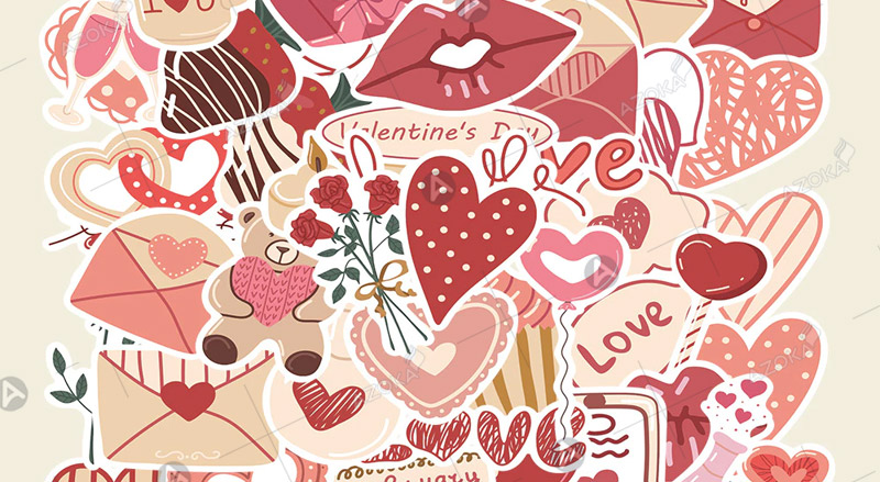 Mẫu sticker hình trái tim