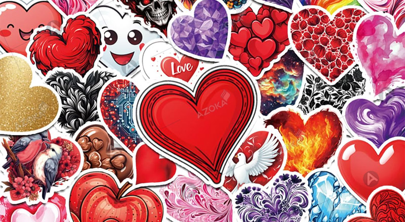 Mẫu sticker hình trái tim