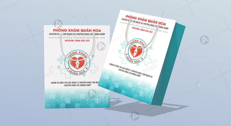 Mẫu túi giấy phòng khám Quân Hoa