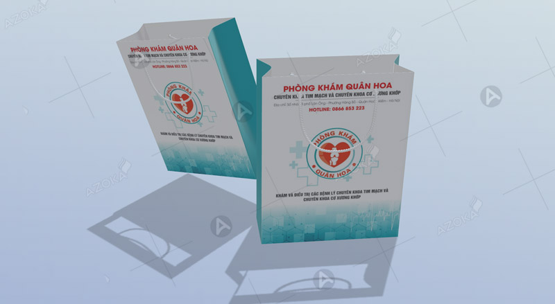 Mẫu túi giấy phòng khám Quân Hoa