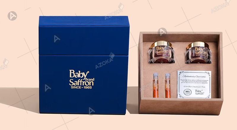 Mẫu hộp giấy đựng saffron